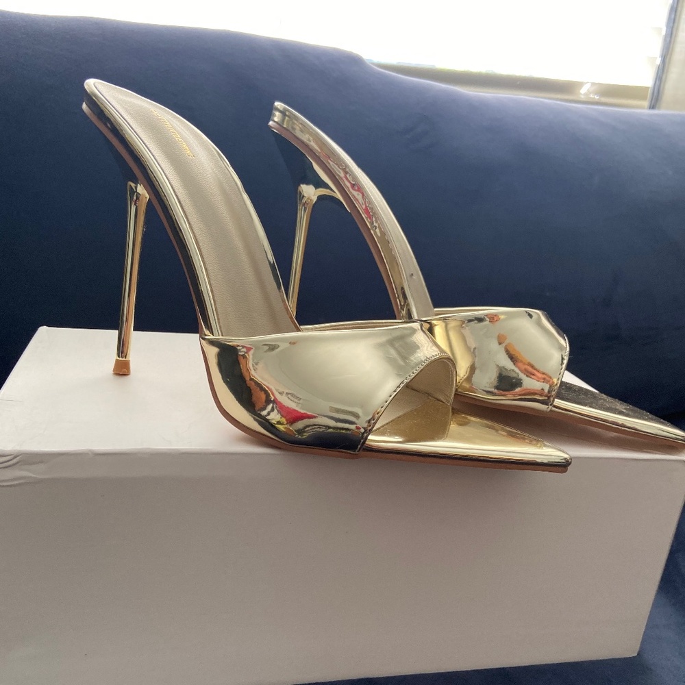 Gold chrome heels
